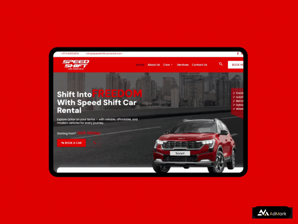 Speed Shift Car Rental – Website Development