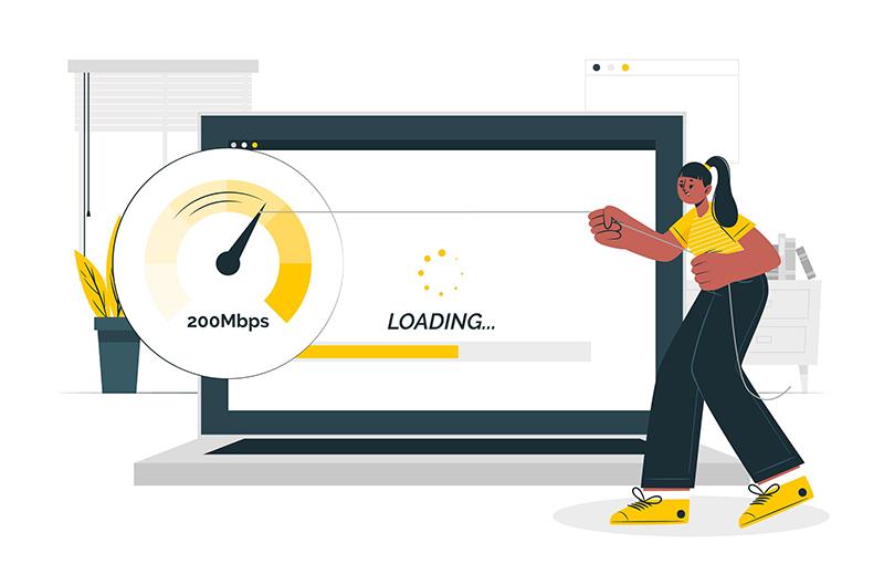 Fast website loading speed illustration for better conversions