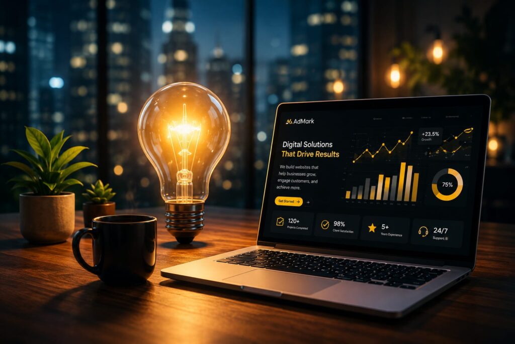 Modern website development workspace
